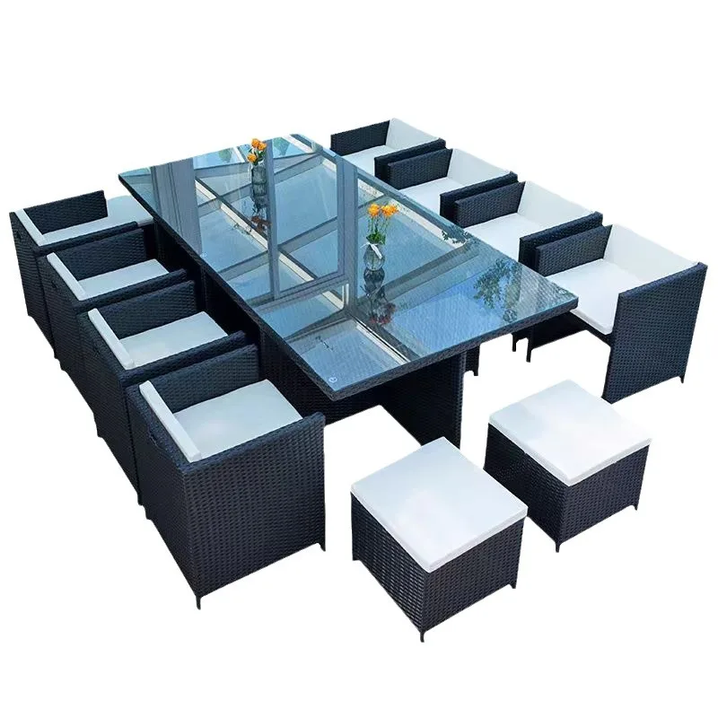 

Villa courtyard garden leisure rattan chair set combination waterproof and sun protection room