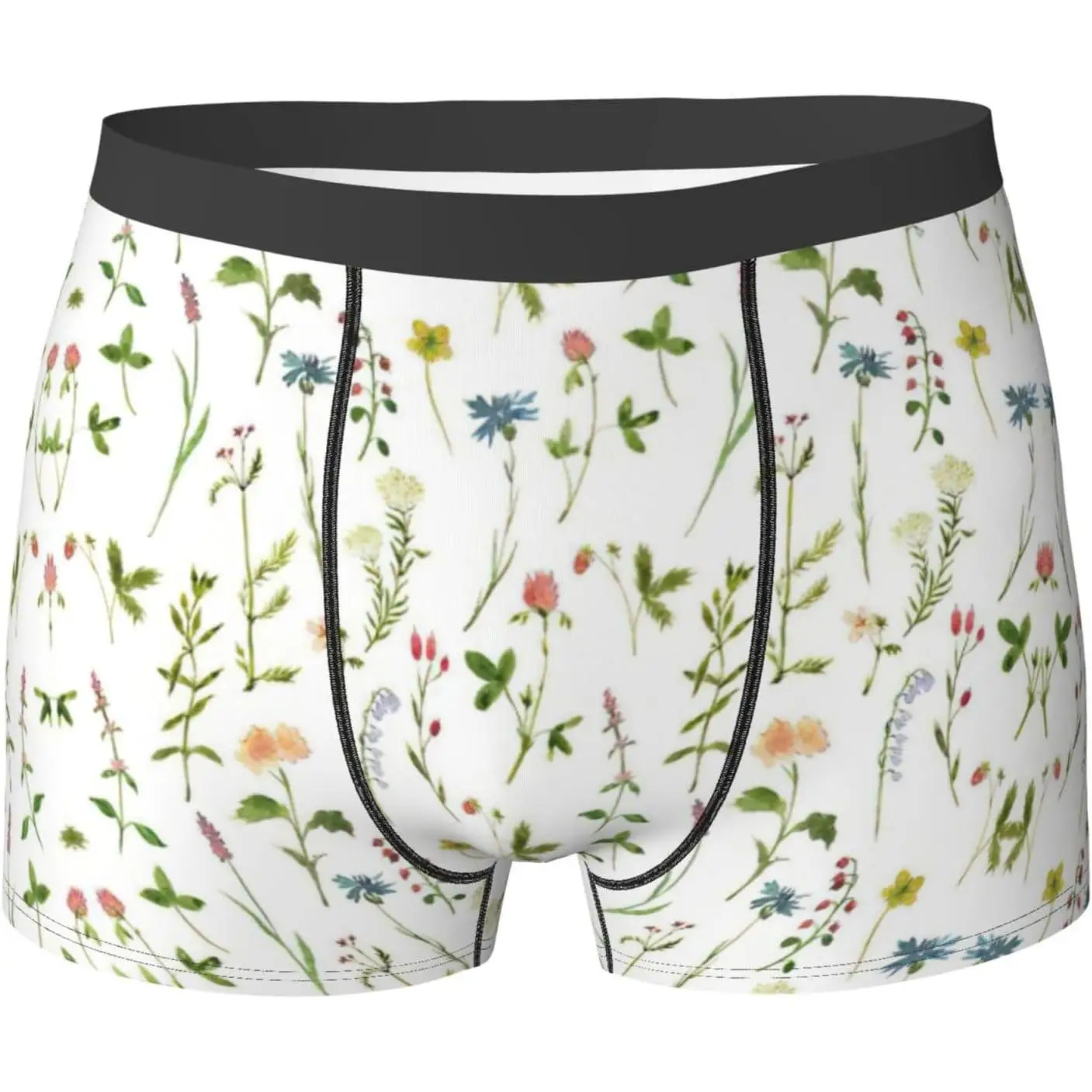 

Мужские трусы-боксеры с акварельными травами и цветочным принтом, спортивное нижнее белье, мужское нижнее белье, влагоотводящие трусы-боксеры