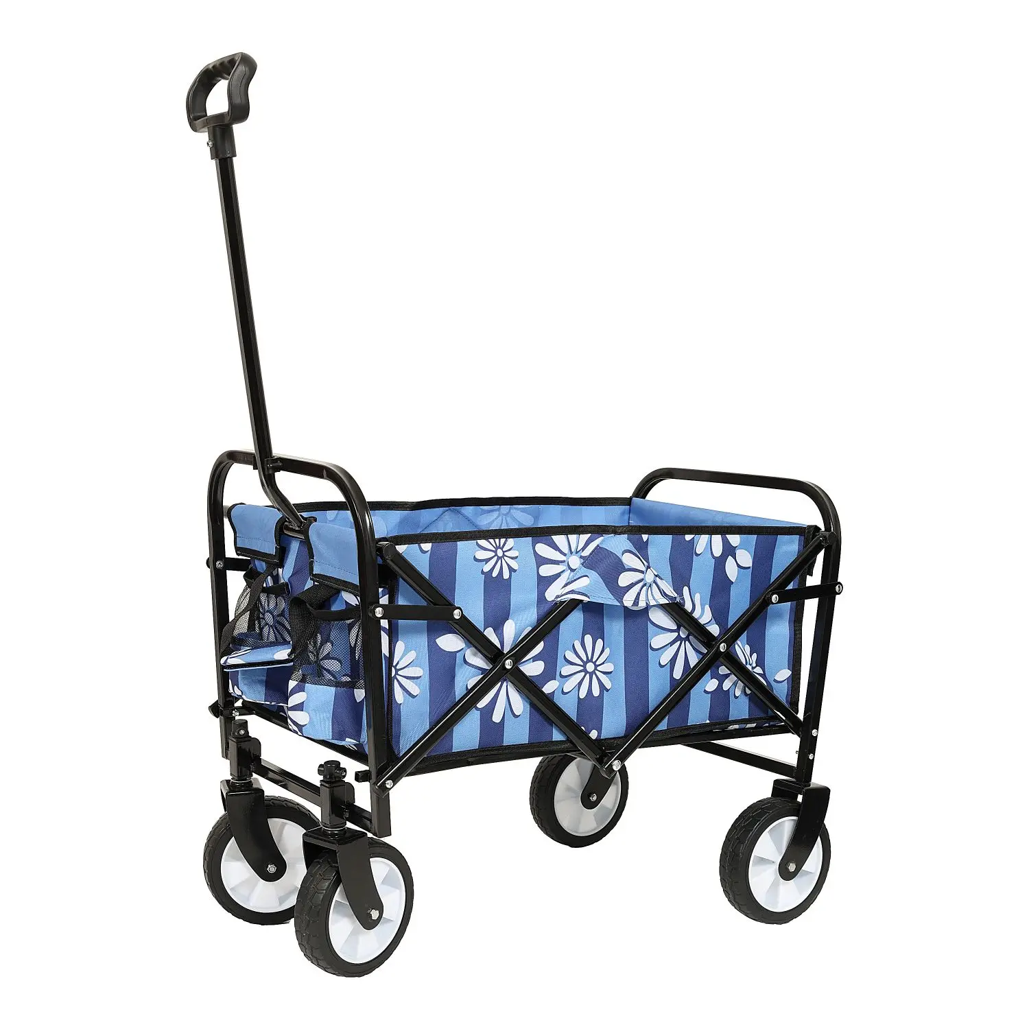 

Minimeetall Colorful Collapsible Foldable Wagon Cart with strapping system, Beach Wagon ,Utility Wagon Grocery Cart Camping Shop