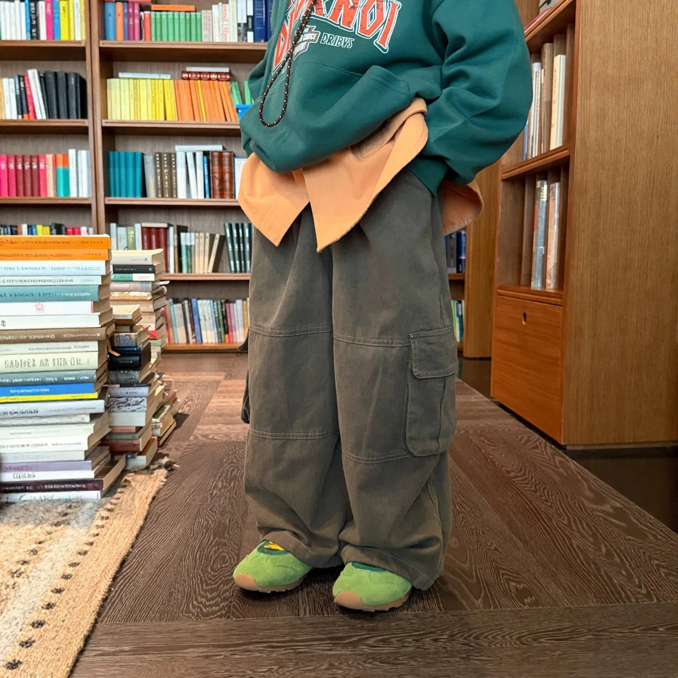 Children Clothing Pants Autumn Boys Korean Version Solid Color Casual Work Pants Children Loose and Versatile Wide Leg Pants