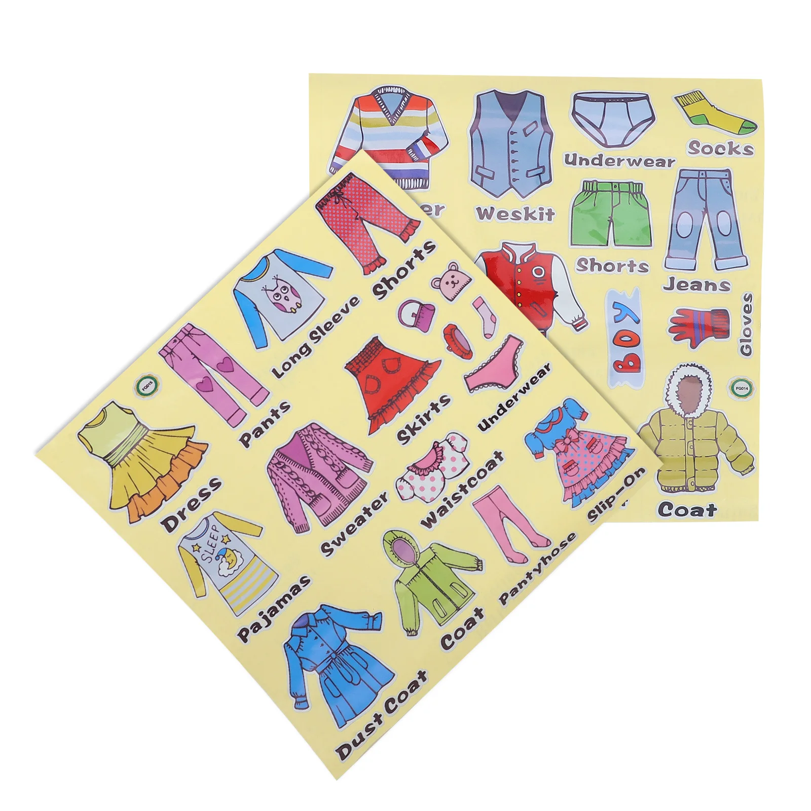 

2 Sheets Dresser Decal Dressing Table Cloth Cartoon Stickers Craft Clothing The Circle Desk Tag