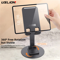 USLION Metal 360 Rotate Ipad Stand Phone Holder Desktop Tablet Stand For iphone15 iPad Xiaomi Lazy Support Universal Phone Stand