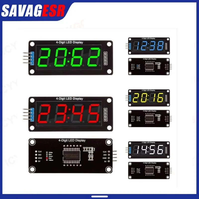 TM1637 0.56inch LED Display Digital Tube Decimal 7 Segment 4 Digit Clock Double Dots Module Serial Driver Board