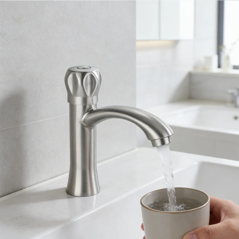 

1 шт. Однорычажный смеситель для холодной воды для раковины в ванной комнате, настольный кран для умывальника, однорычажный смеситель для раковины, кран для воды