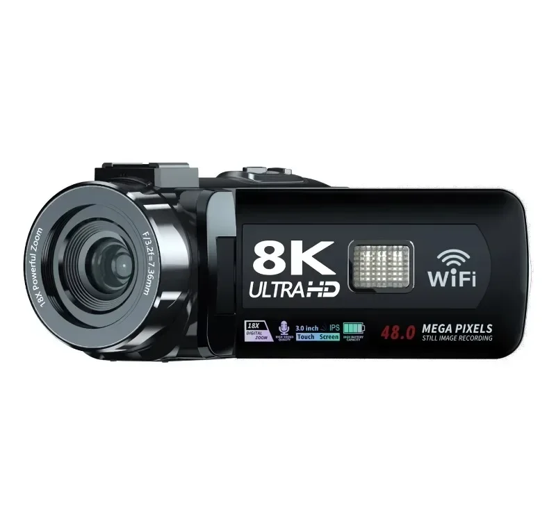 Digital Video Camcorder WIFI Live Streaming Recorder 16X Optical Zoom Night Vision for Vlogging Portable Photography