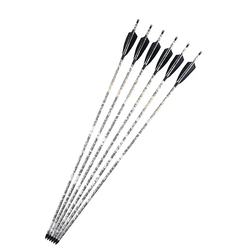 

Pinals 12pcs Carbon Archery 5inch Real feathers ID6.2mm Spine300 340 400 Ring Nock Archery Bows And Arrows Professional Hunting