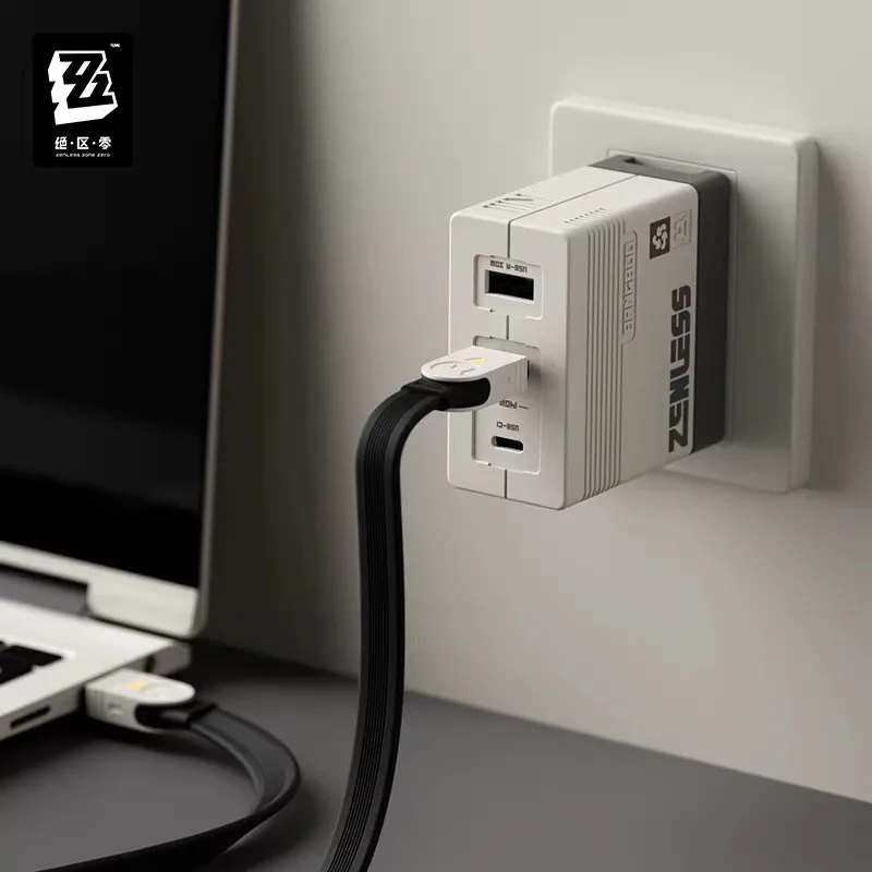 [Genuine] miHoYo Game Zenless Zone Zero Rapid Power Pro Series 140W Three Port Fast Charging Adapter Accessory Cosplay Xmas Gift