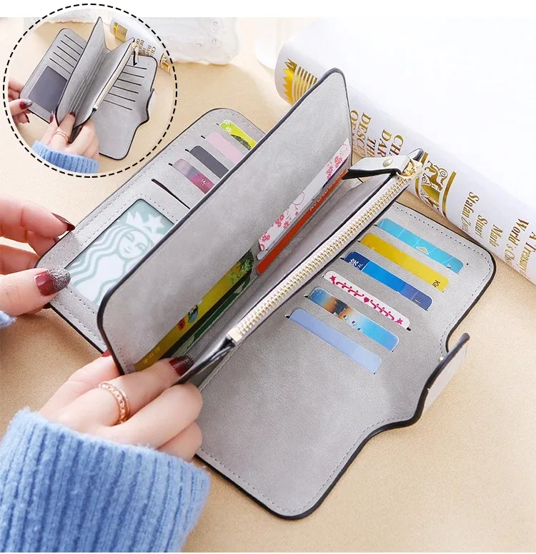 Portafogli da donna con fibbia a lettera Hello Kitty Portafogli lunghi in pelle di alta qualità 15 Porta carte Portafoglio classico da donna con cerniera per donna