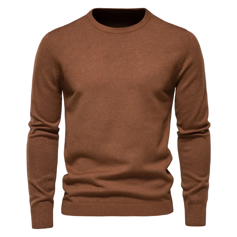 

2021 New Winter Thickness Pullover O-Neck Solid Color Long Sleeve Warm Slim Sweaters Men Men's Sweater Pull Male Clothing