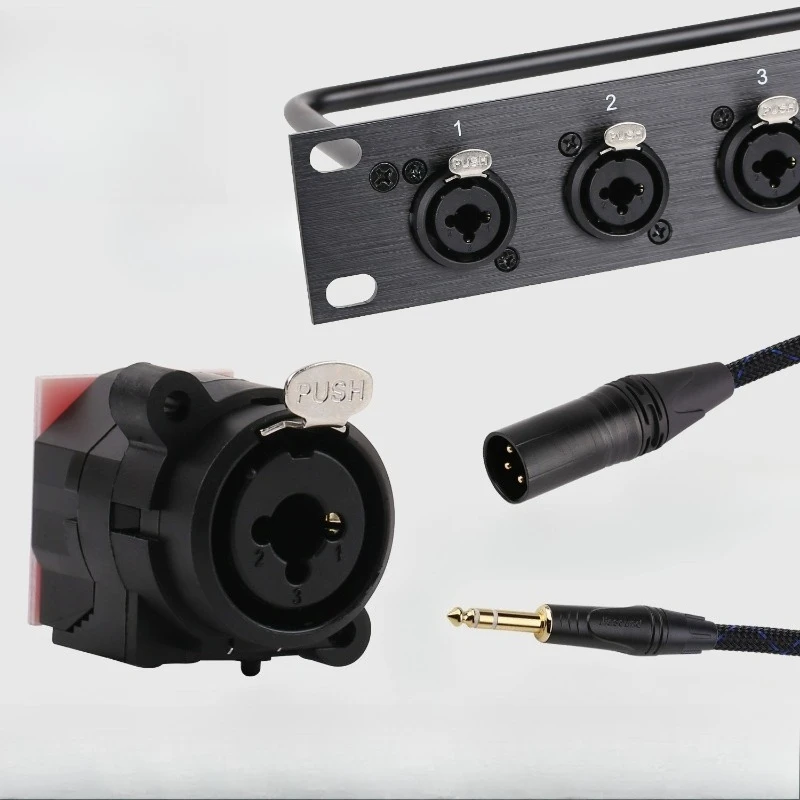 Jumper board Audio speaker Four-core speaker Ohm domestic small square socket 8/1216 bit 1U cabinet Canon panel