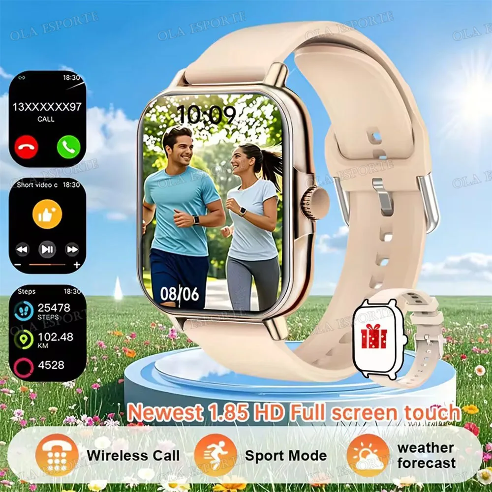 Neue 1,83-Zoll-Smartwatch mit Anrufbenachrichtigungen, Schlafüberwachung, Aktivitätsverfolgung, kompatible Sport-Smartwatch für Android iOS HT30