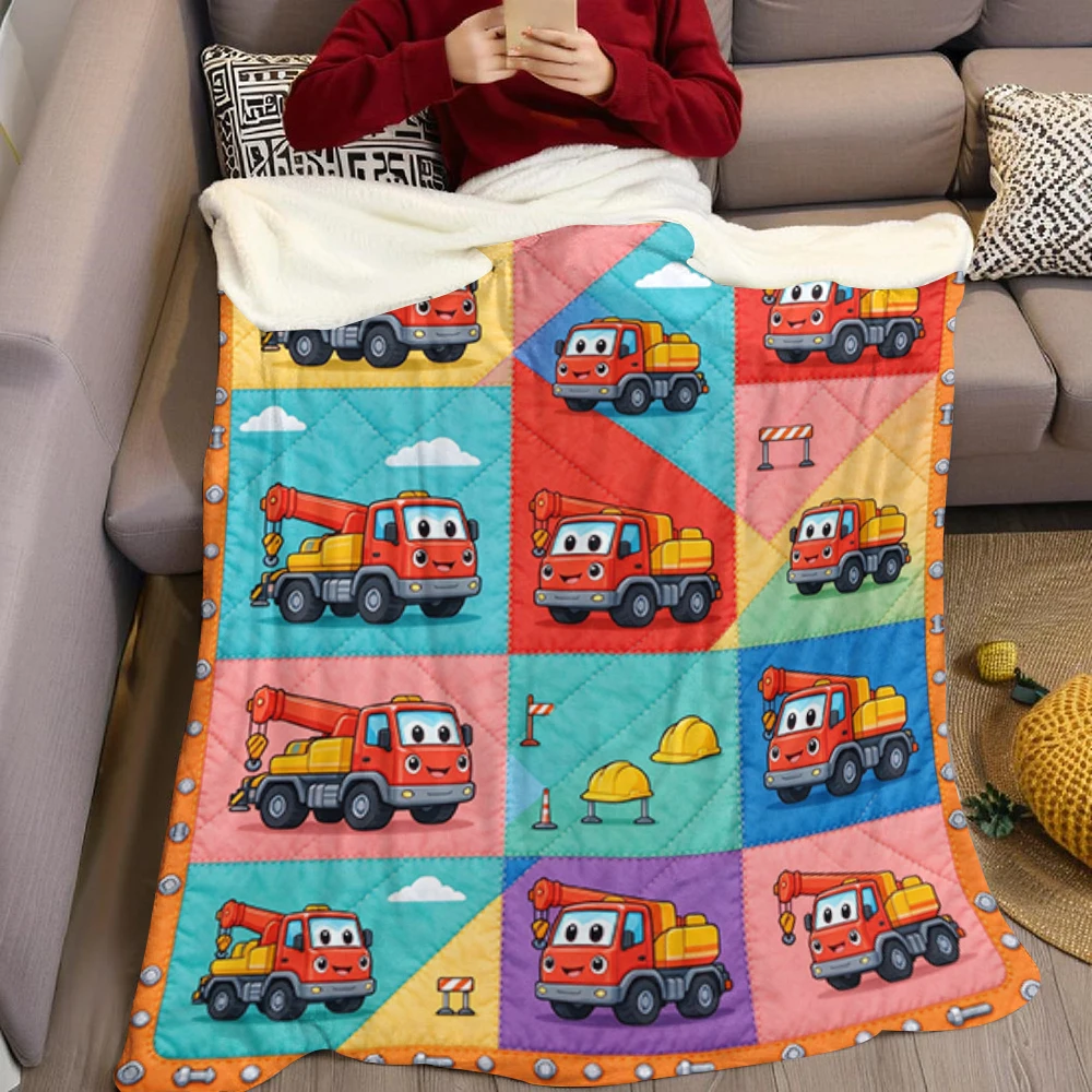 Red Crane Bolt Stripe Quilt Flannel Blanket Perfect for Sofa Office Bed Travel Sleep Read Relax Camping Four Season Use
