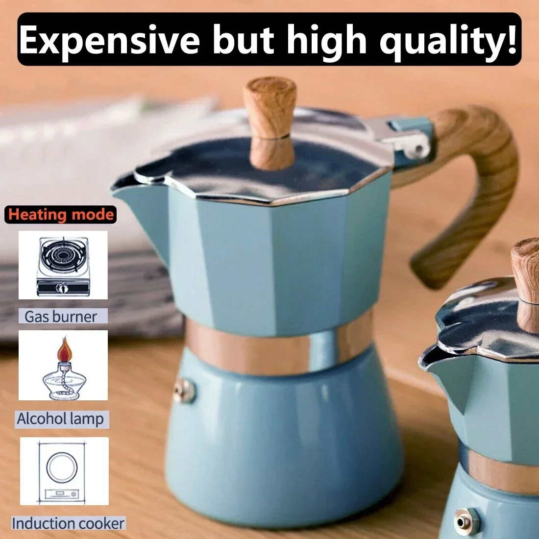 Stovetop Kitchen Tools 150/300ML Household Aluminum Espresso Coffee Maker Italian Moka Percolators Stove Top Pot