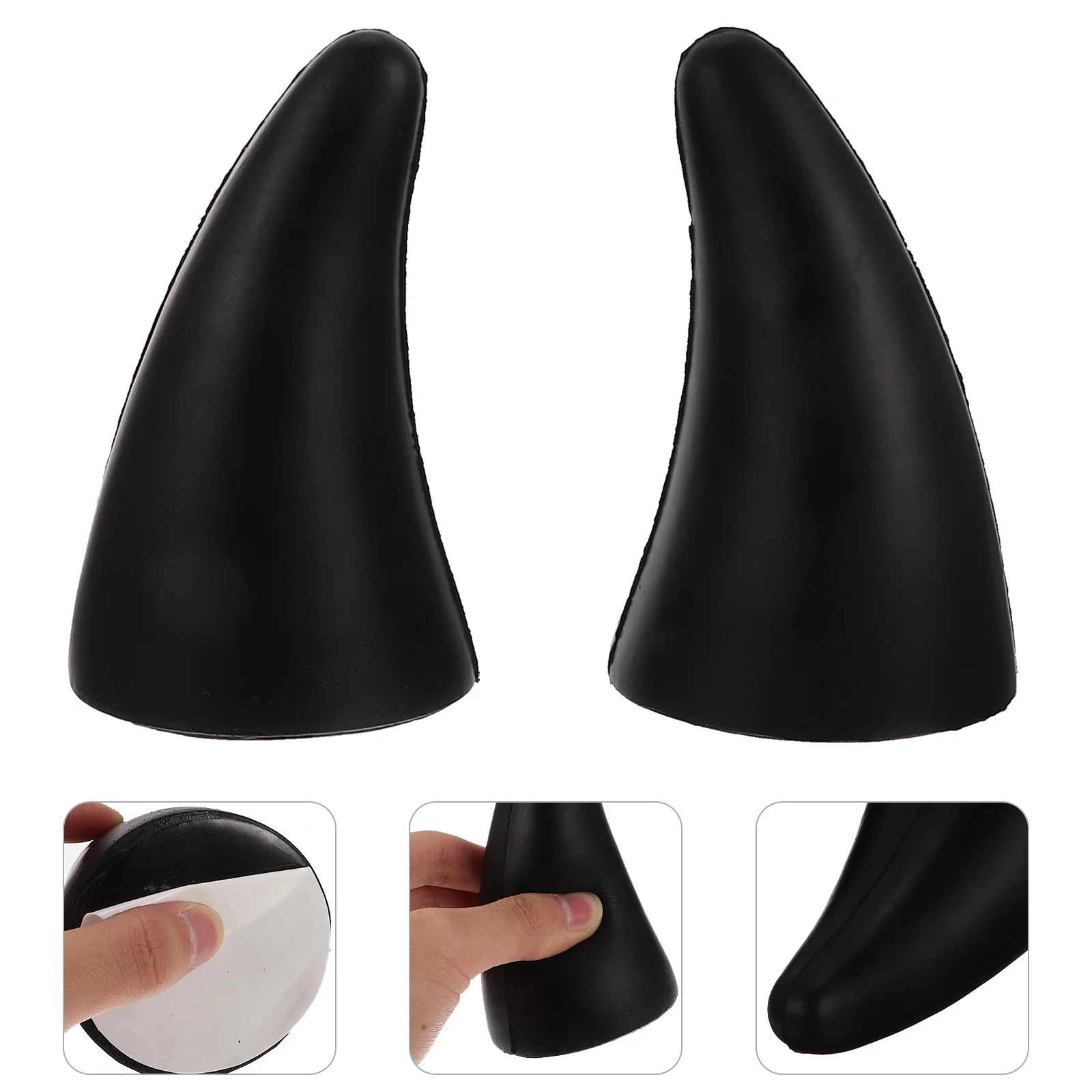 1 زوج ثلاثية الأبعاد قرون الشيطان ملصقات سوداء سقف السيارة الديكور هالوين اكسسوارات السيارات شاحنة الوفير هود الشارات مركبة #1