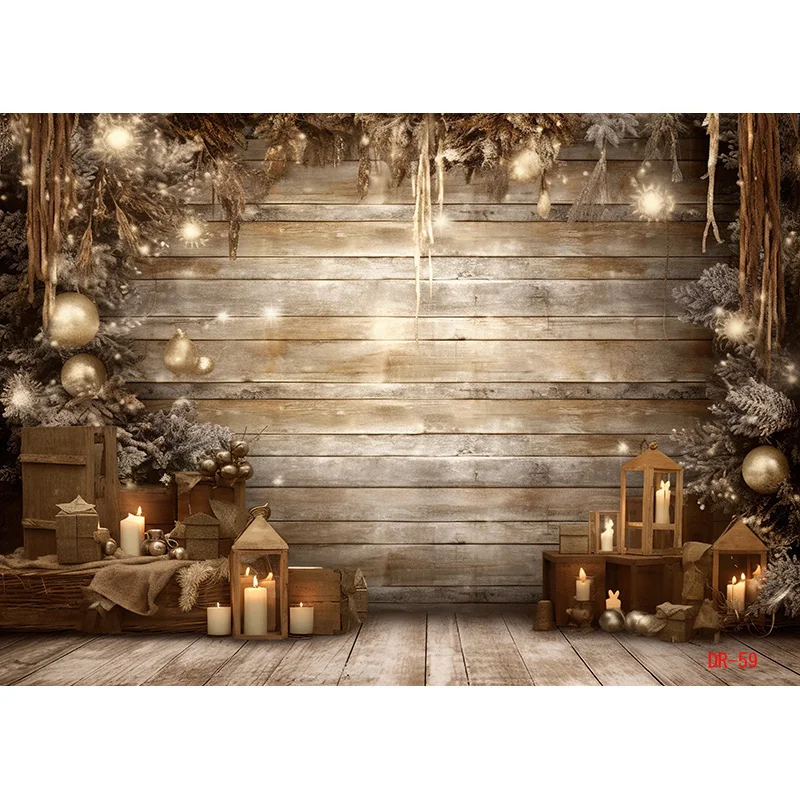 SHENGYONGBAO Christmas Day Fireplace Photography Backdrops Prop Window Living Room Interior Village House Theme Background DR-02