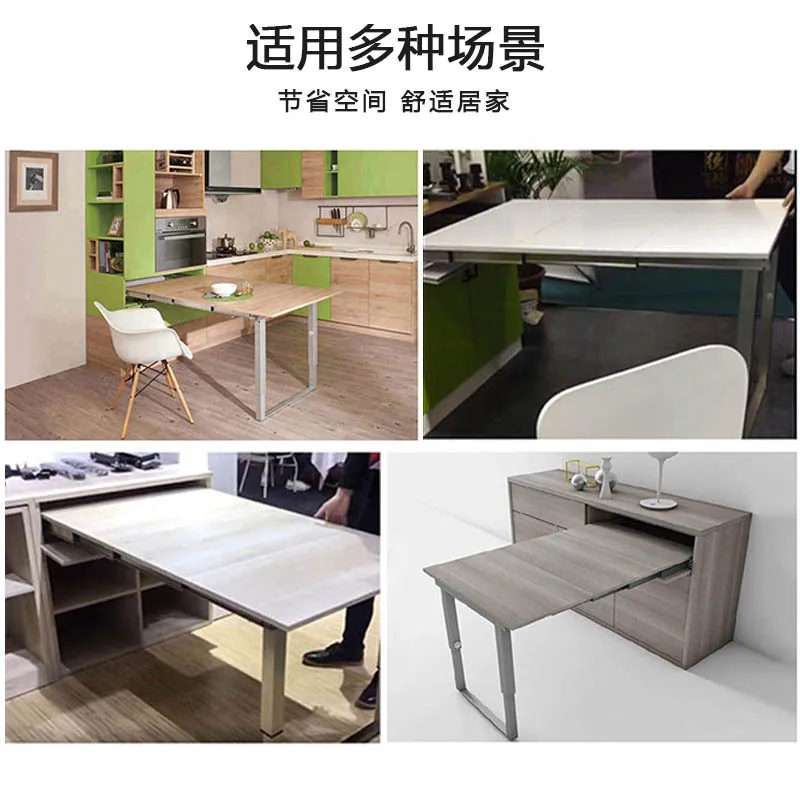 Tavolo da pranzo pieghevole nascosto binario di scorrimento cucina invisibile armadio in lega di alluminio installazione laterale tavolo da pranzo a spinta piatta guida r