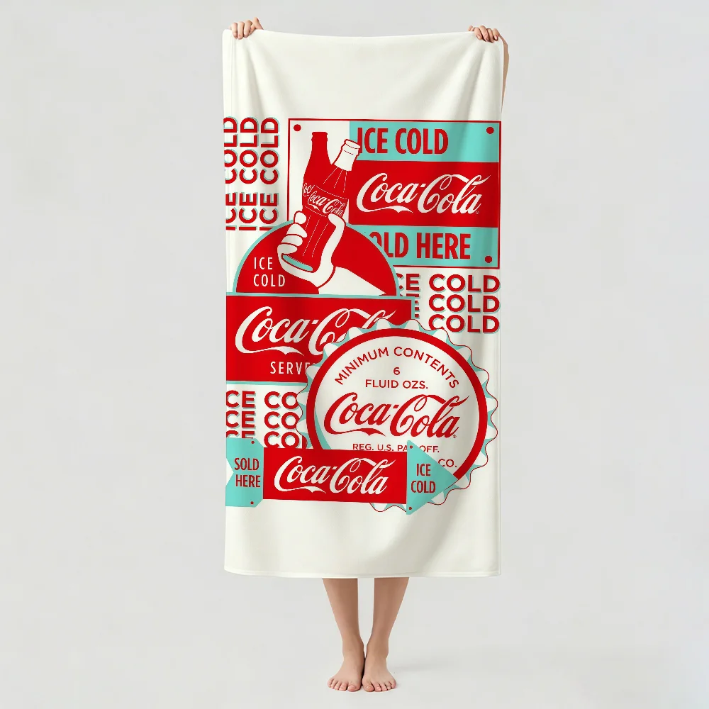 Fashion print C-CoCa C-ColaS Towel Drying Bath Towel Applicable To Light Swimming Camping Yoga Beach Out image 3