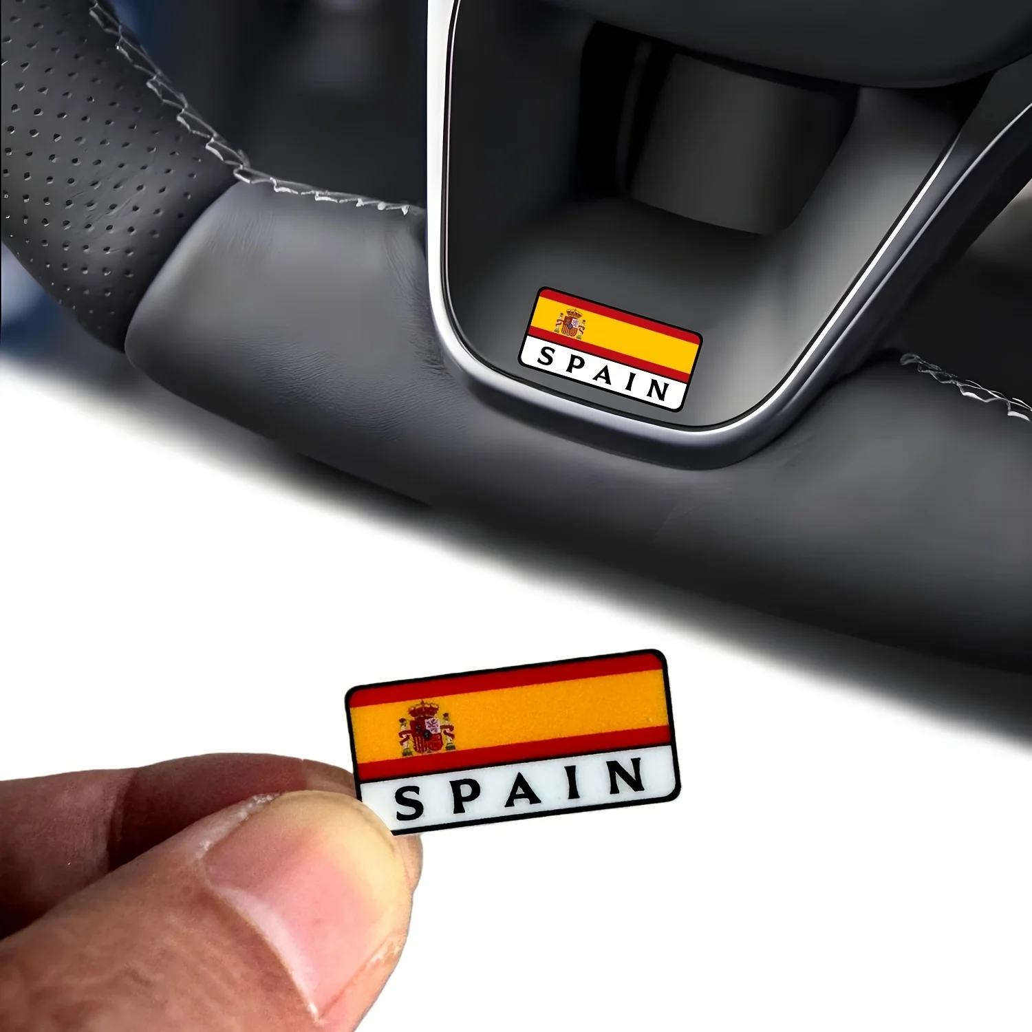 

Pack of 5 Spanish flag-style car stickers, suitable for badge decoration decal accessories for all types of vehicles