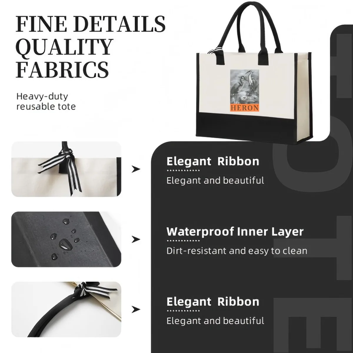 القطن المطبوع 2026 وصول جديد الموضة العملي واسعة قابلة لإعادة الاستخدام حمل حقيبة نمط طباعة 2 لهجة الثقيلة كبيرة