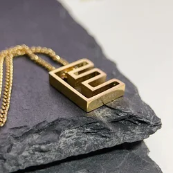G&D High Quality Stylish Hollow 26 Alphabet Pendant Necklace Long-lasting Stainless Steel Elegant Coating Fade Resistant