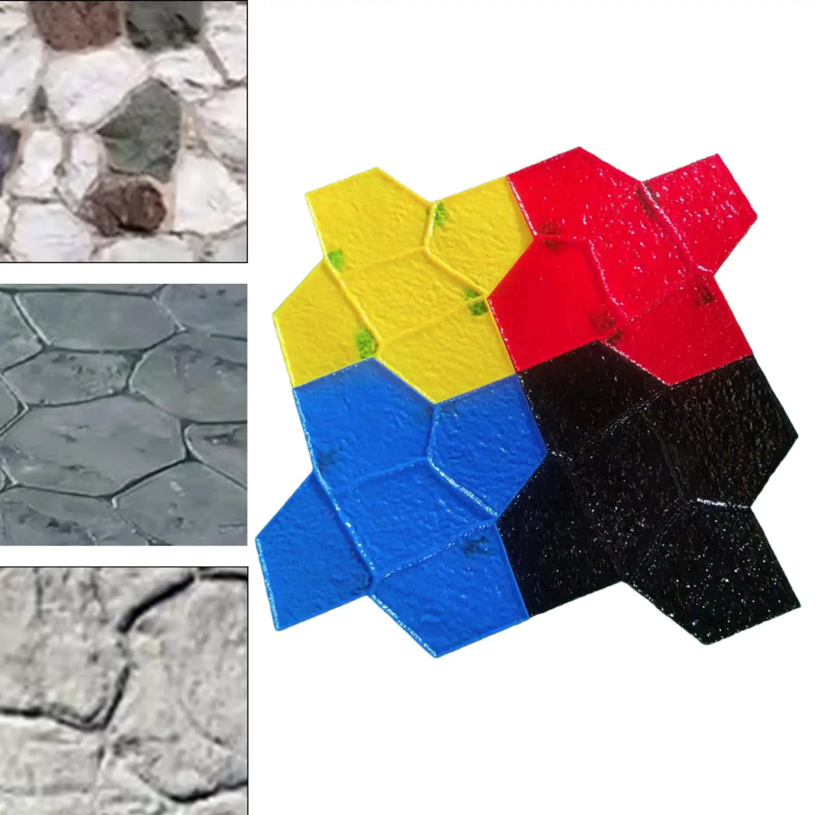 

4x Floor Concrete Seamless Stamp Realistic Concrete Texture Mat for Patio