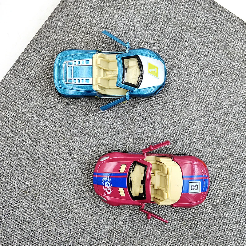 Simulation Pull Back Racing Model Sports Car Police Car Can Open The Door  Children Alloy Car Toys Boys Children's Birthday Gift