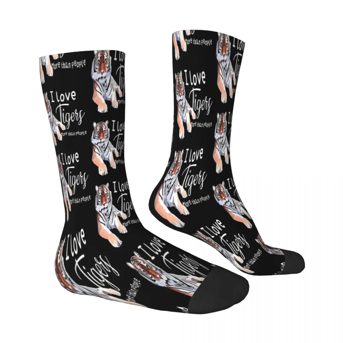 I Love Tigers More Than People Animal Socks Male Mens Women Spring Stockings Hip Hop