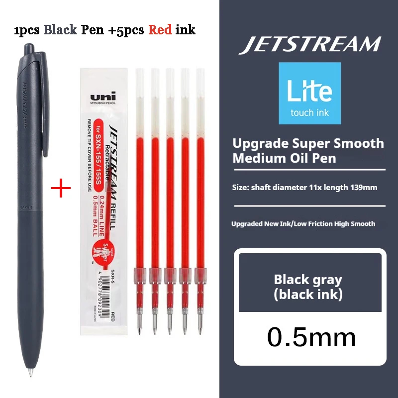 Uni Mitsubishi Oil Kugelschreiber JETSTREAM, schnell trocknend, wischfest, für saubere Notizen, ergonomischer Griff, langlebige Stahlspitze, nützliches Werkzeug