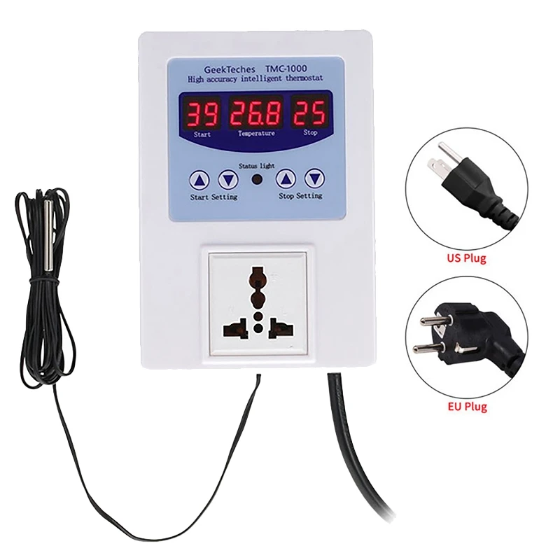 

TMC-1000 Temperature Controller LED Display Intelligent Temperature Socket Controller Accuracy Resolution