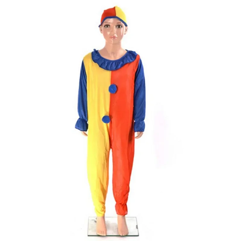 Children Boys Girls Kids Baby Clown Cosplay Costumes Suits Jumpsuits Hat Nose Halloween Costumes