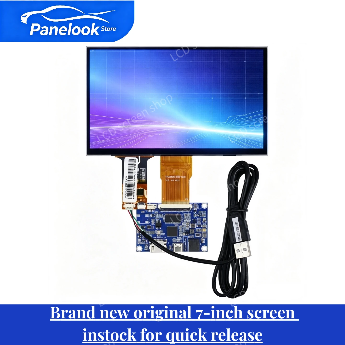Brand-New, Genuine 7-Inch LCD Industrial Control Display with IPS Capacitive Touchscreen TV070WS5-M00