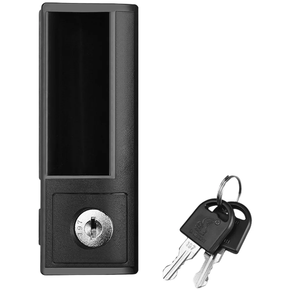 Plastic-Metal Cabinet Handle with Turn-Lock and Zinc Alloy Lock Core for Office Furniture Storage Units and Industrial Lockers