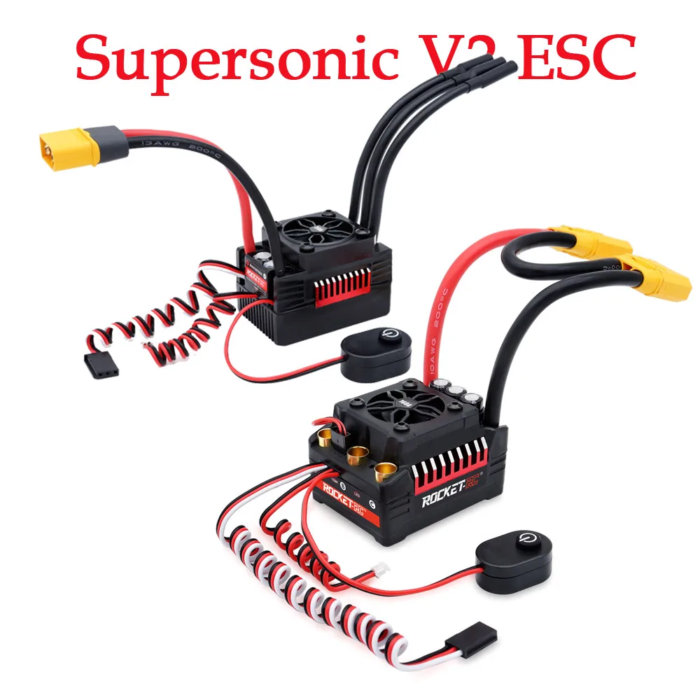 

RC ESC Rocket V2 Бесщеточный 50A 60A 90A 110A 130A 160A ESC Электронный регулятор скорости для 1/7 1/8 1/10 RC Car Buggy Truck Parts