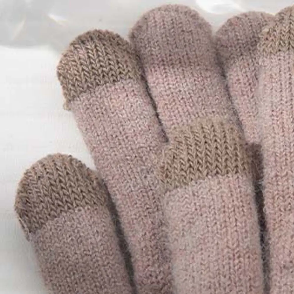 Touchscreen Plüsch Stricken Handschuhe Koreanischen Stil Warme Volle Finger Fäustlinge Fünf Finger Radfahren Handschuhe Radfahren Fahren Handschuhe Mädchen