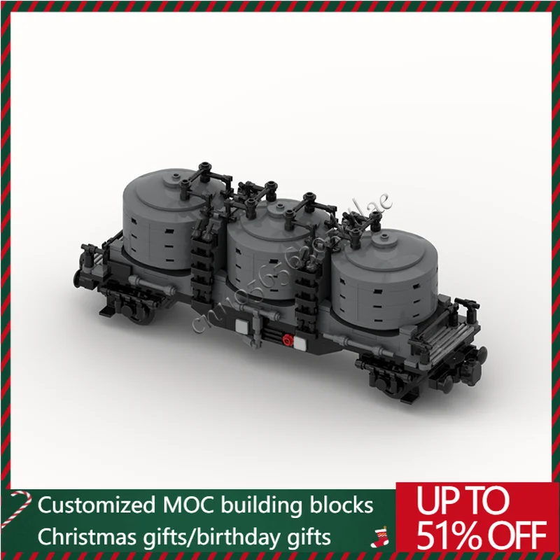 

527 Parts MOC Hot Sale Industrial Style Retro Can Type Train Carriage Models DIY Custom Gray Black Series Collectible Ornaments