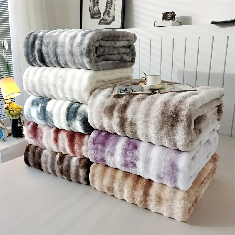Lujosa manta de cama de piel sintética de conejo: suave, gruesa y cálida para todas las estaciones, versátil para sofá, chal, viajes y regalos