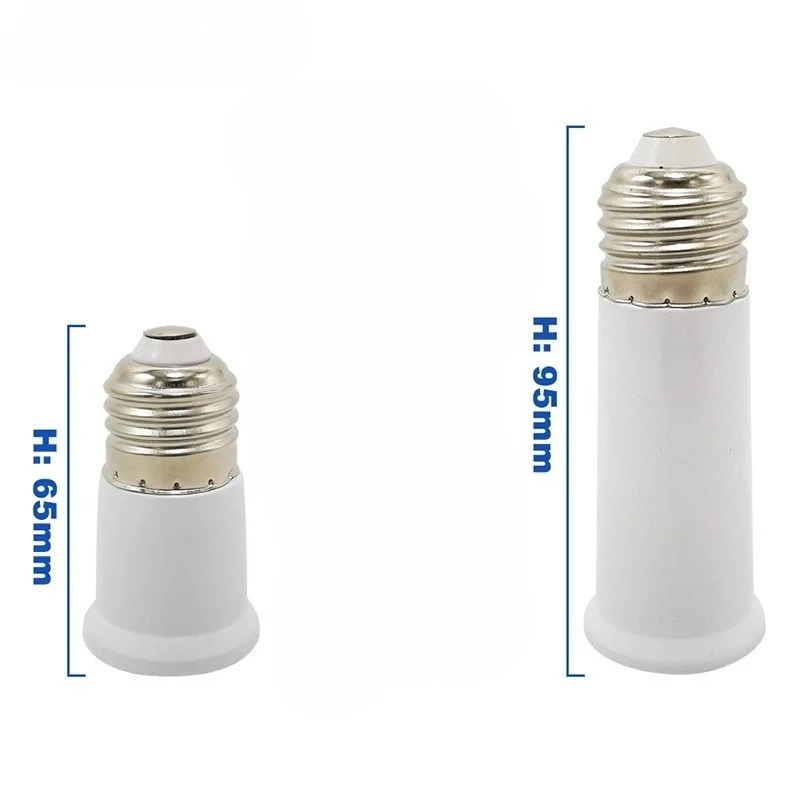 E27 To E27 Lamp Base Converter 65mm 95mm 197mm Lamp Holder Extender E27-E27 Lamp Socket Adapter Flame Retardant For LED Bulb