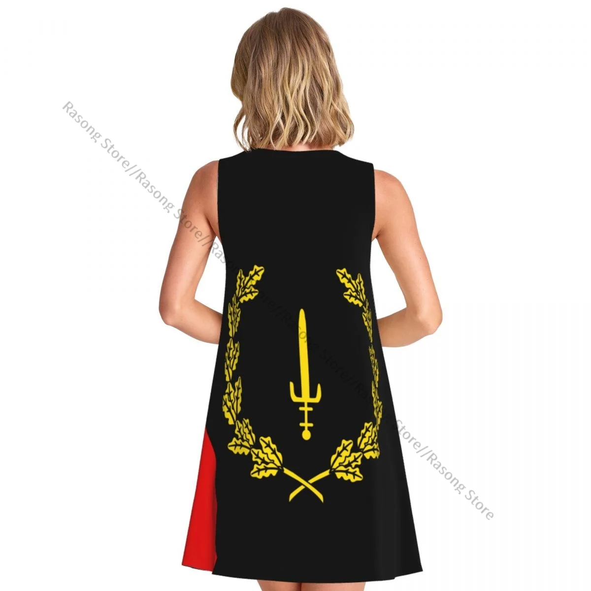 Women's Dress Summer Casual T Shirt Dresses Beach Cover up Black American Heritage Flag Tank Dress