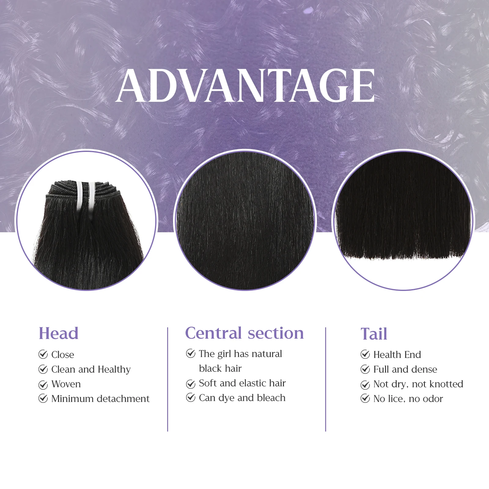 Powcign 100g/pc 스트레이트 헤어 번들 인간 모발 연장, 100% 처녀 미가공 인간 모발, 여성용 보이지 않는 고품질