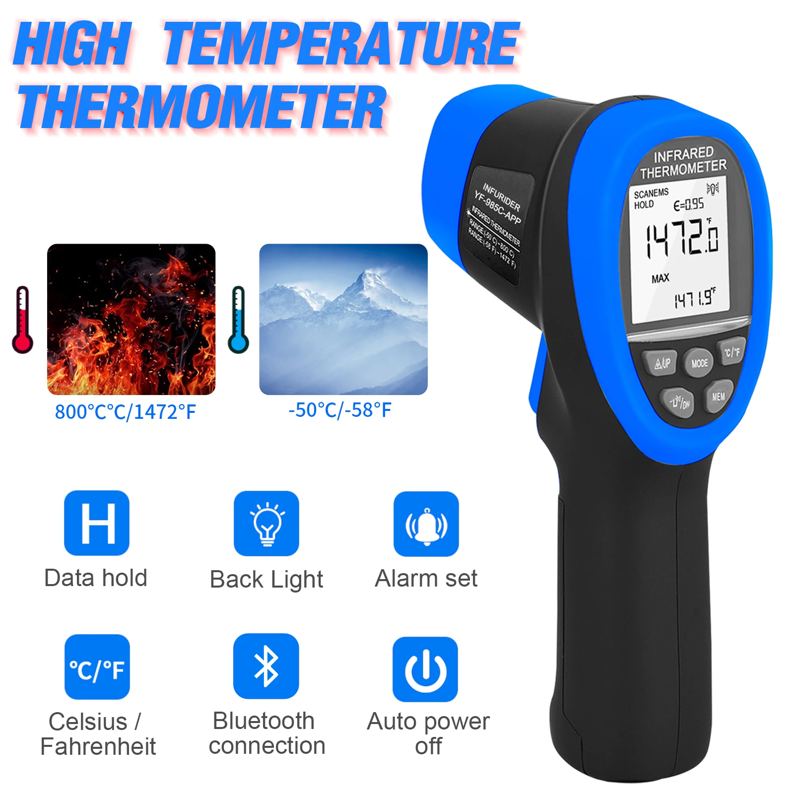 IR Thermometer with APP & Blue - Home Cooking App review and price