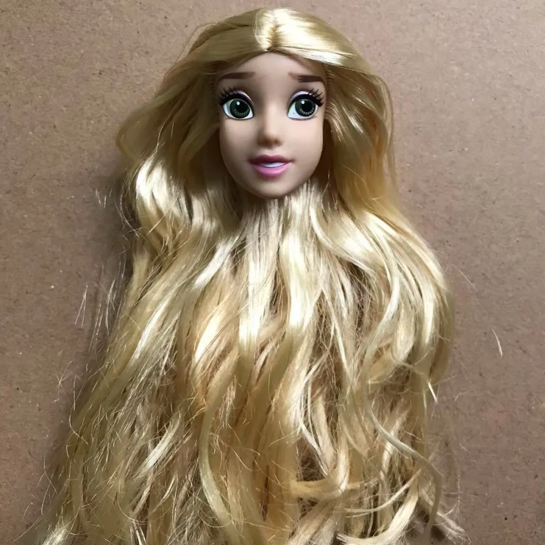 Głowy lalek dziewczynek Księżniczek Disneya 1/6 Elsa Anna Alicja Roszpunka Kolorowe włosy Kolekcja główek figurki lalek