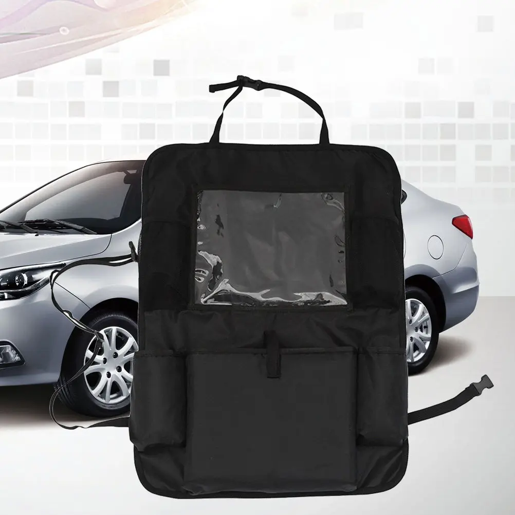 Organisateur de siège arrière de voiture multifonctionnel en feutre épaissi, sac de rangement de voyage, housse de siège, organisateur noir grande capacité pour rangement de voiture