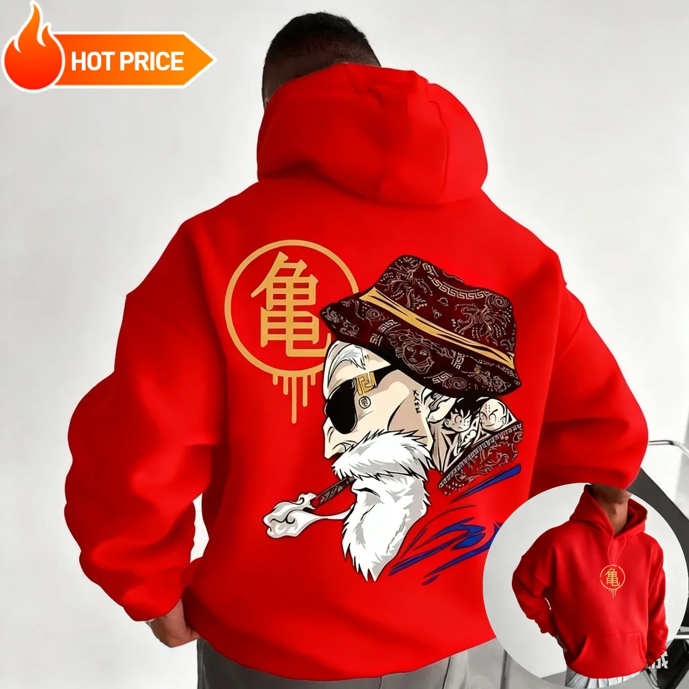 Master Roshi Dragon Ball Saiyan Harajuku Winter Mannen Hoodie Streetwear Vintage Vrouwen Oversized Sweatshirt Met Capuchon Lange Mouwen Top
