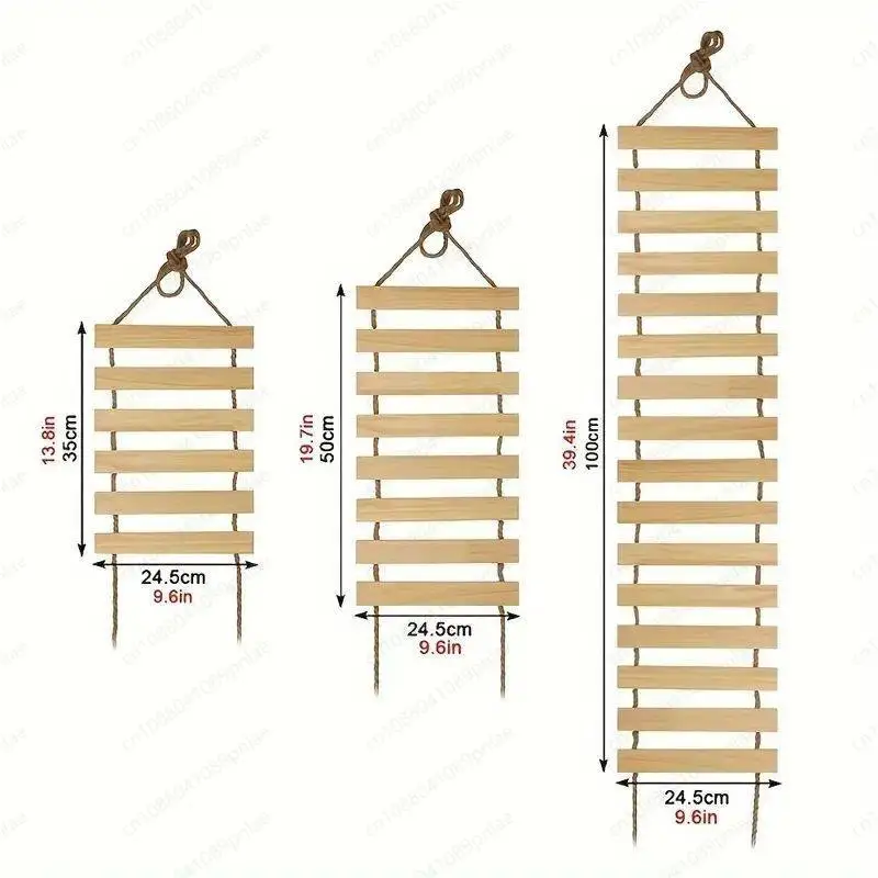 Solid Wood Rope Ladder Cat Climbing Frame, Multi-layer Climbing Soft Ladder