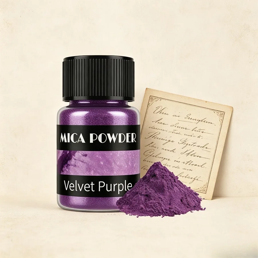 Jewelry Making Velvet Purple Mica Powder, Natural Shimmer Epoxy Resin Pigment, Pearlescent Powder for Resin Crafts, Soap Making