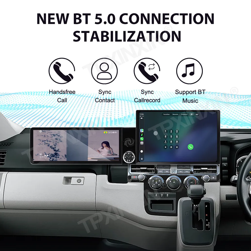 13.1+12.3 Inch Screen Car Radio For Toyota HiAce 2019-2026 Android GPS Navigation Multimedia Video Stereo Receiver Head Unit