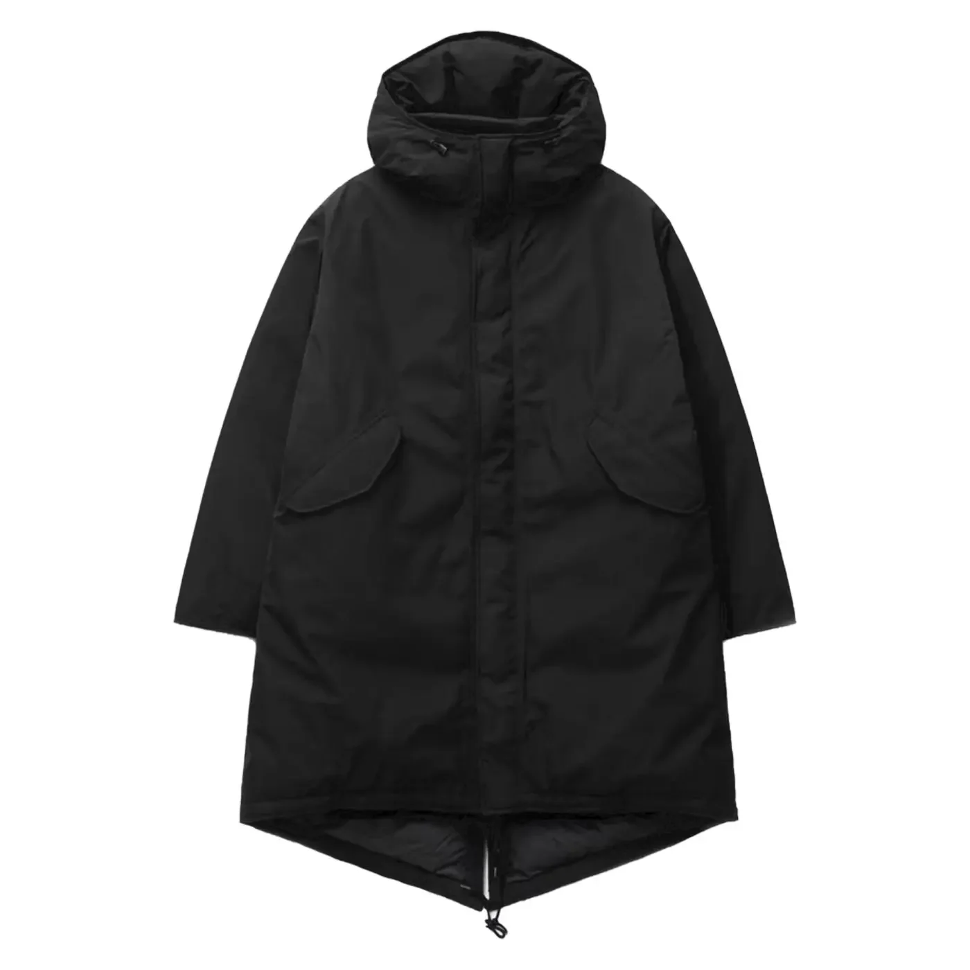 معطف سترة ناناميكا طويل طويل بالضغط الكامل بالغراء