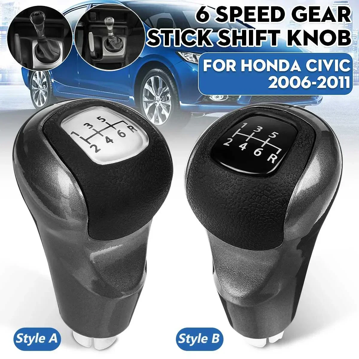 5/6 Speed MT Gear Shift Knob Lever Shifter Stick Gaiter Boot Dustproof Cover For Honda/Civic DX EX LX 2006-2011 Body Kit