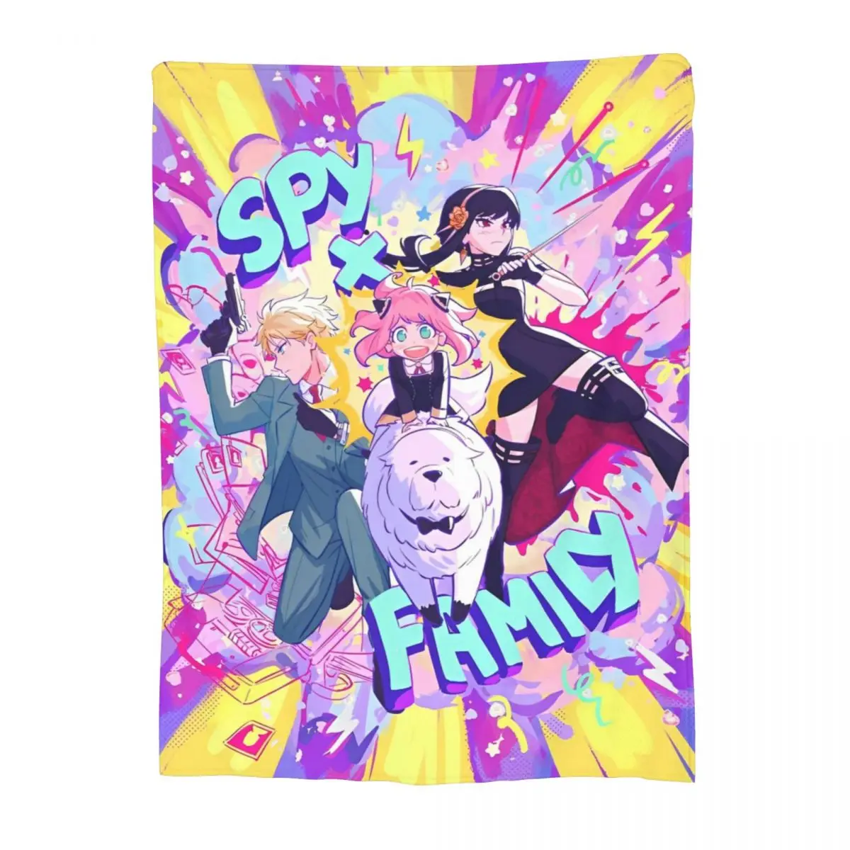 Spy X Family Anime Girl Anya Forger Blankets Fleece All Season Breathable Super Soft Throw Blankets for Bedding Car Rug Piece