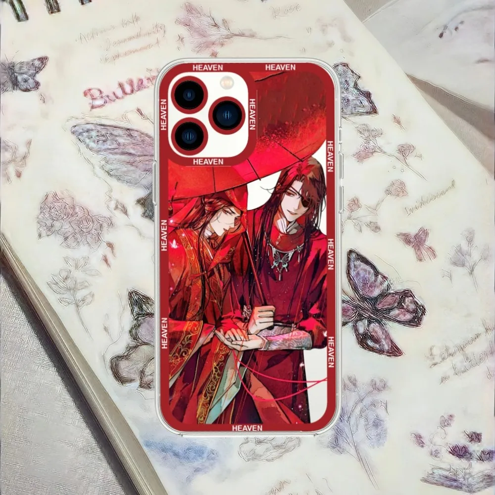 bilibili Comics TV Heaven Officials Blessing Phone Case For iPhone 13 14 Mini 11 12 Pro Max Transparent Shell